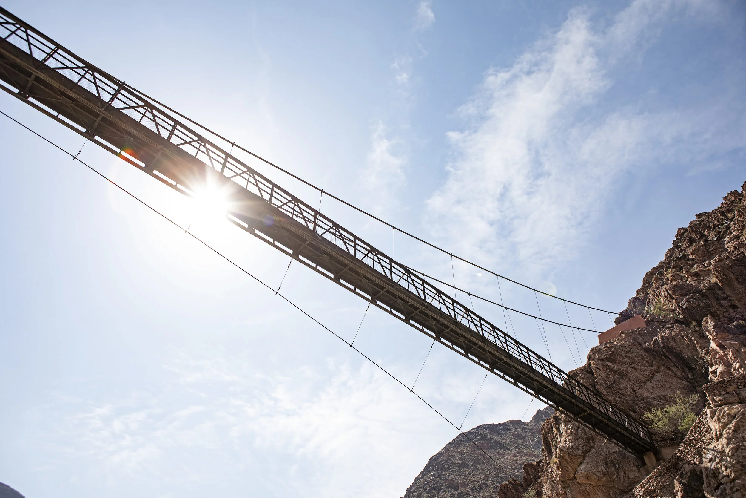 Kaibab suspension bridge across the Colorado.
