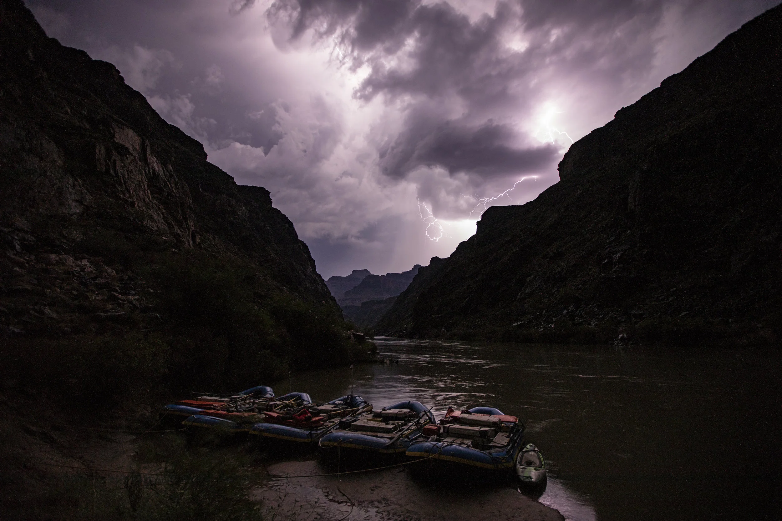 Evening lightning show at the boats.