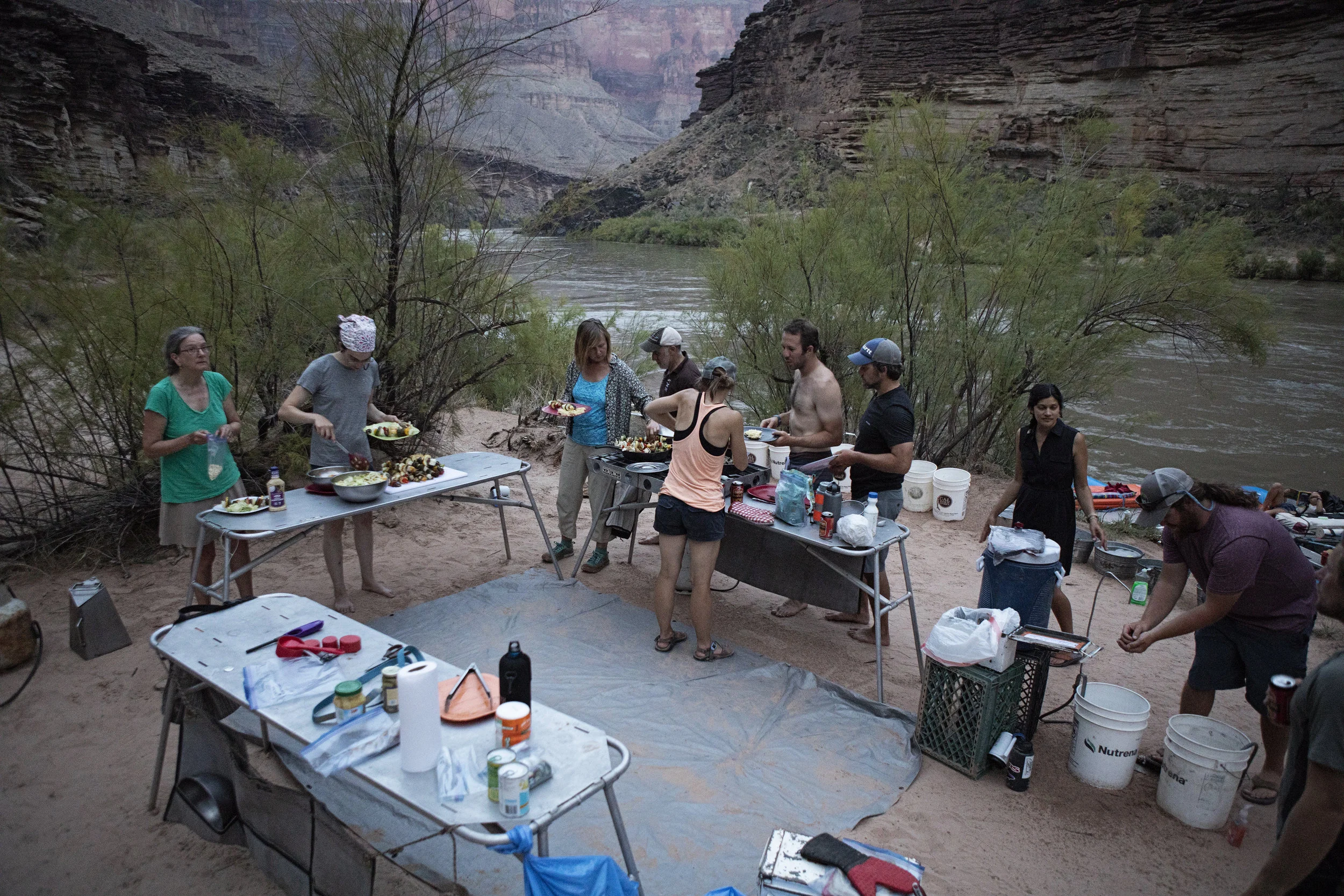 Dinner at Upper Blacktail camp.