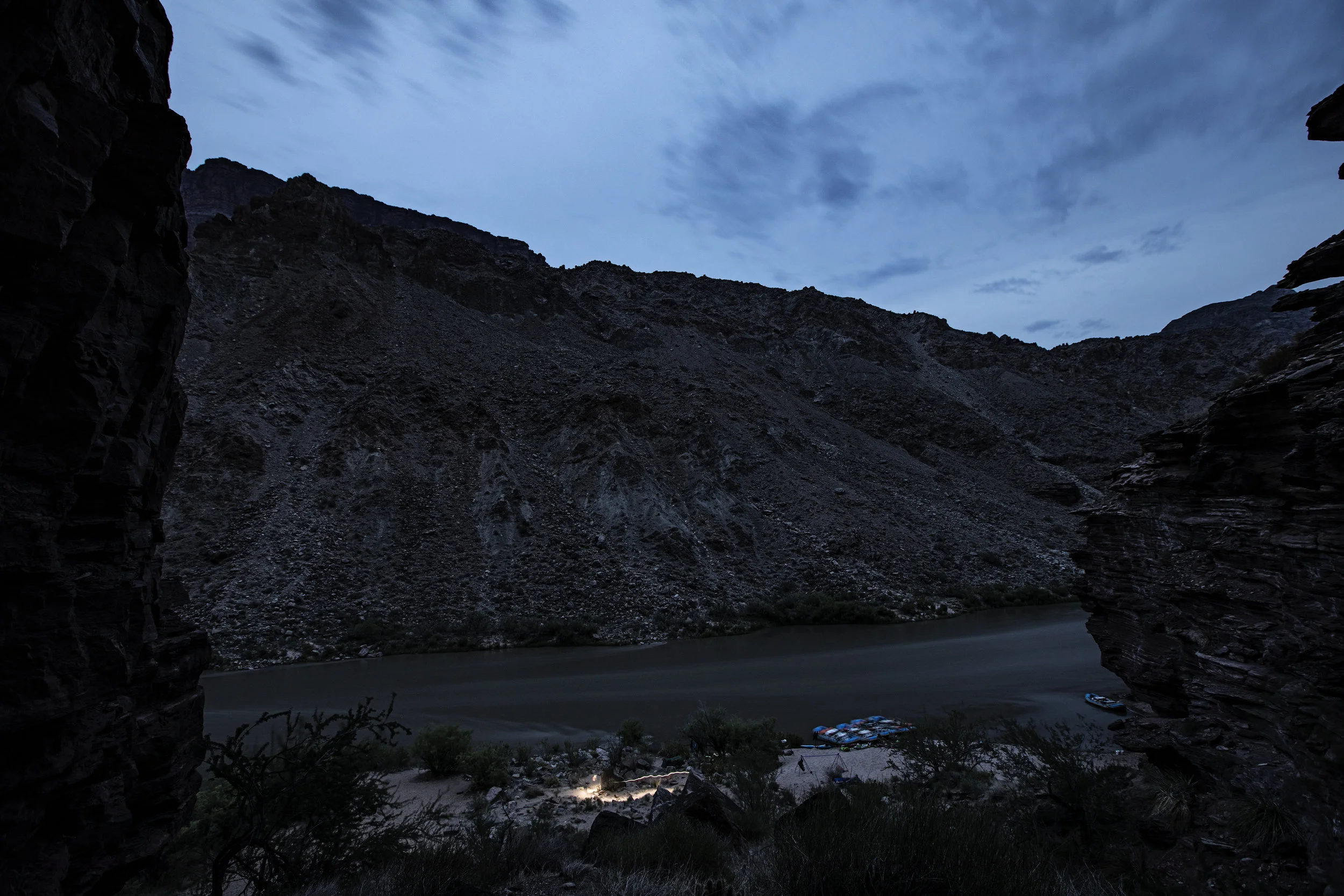Looking down on camp from high above Pancho’s Kitchen
