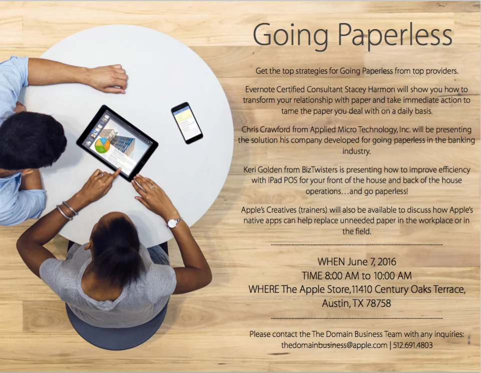Apple Store Event Going Paperless