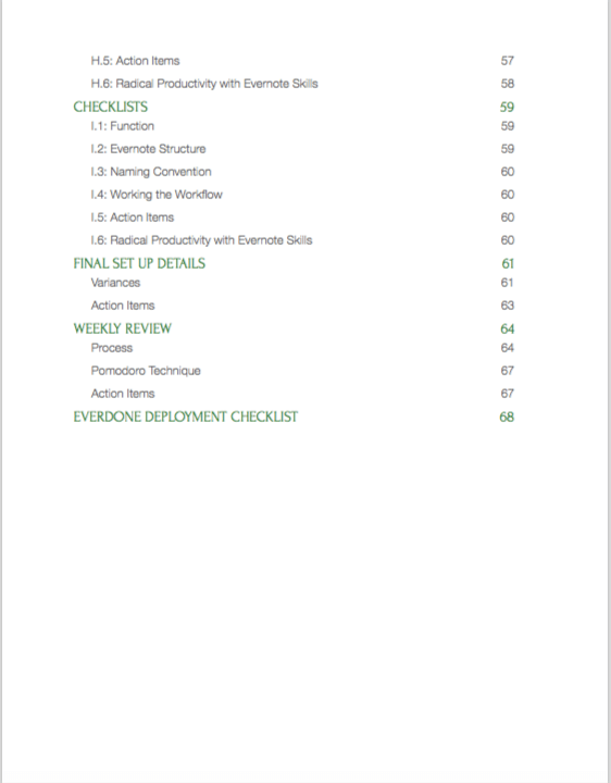 EverDone Table of Contents - Page 3