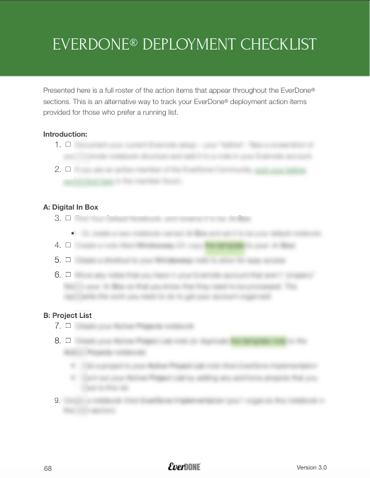 EverDone Deployment Checklist Sample