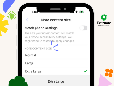 How to stop squinting at your phone when using Evernote