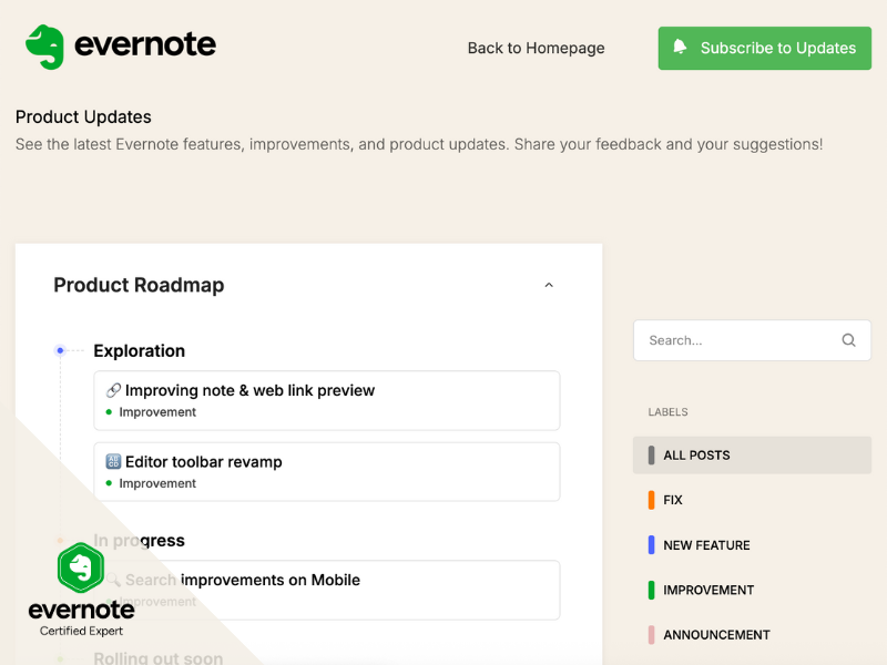 Your Evernote wishlist? Where to send it…