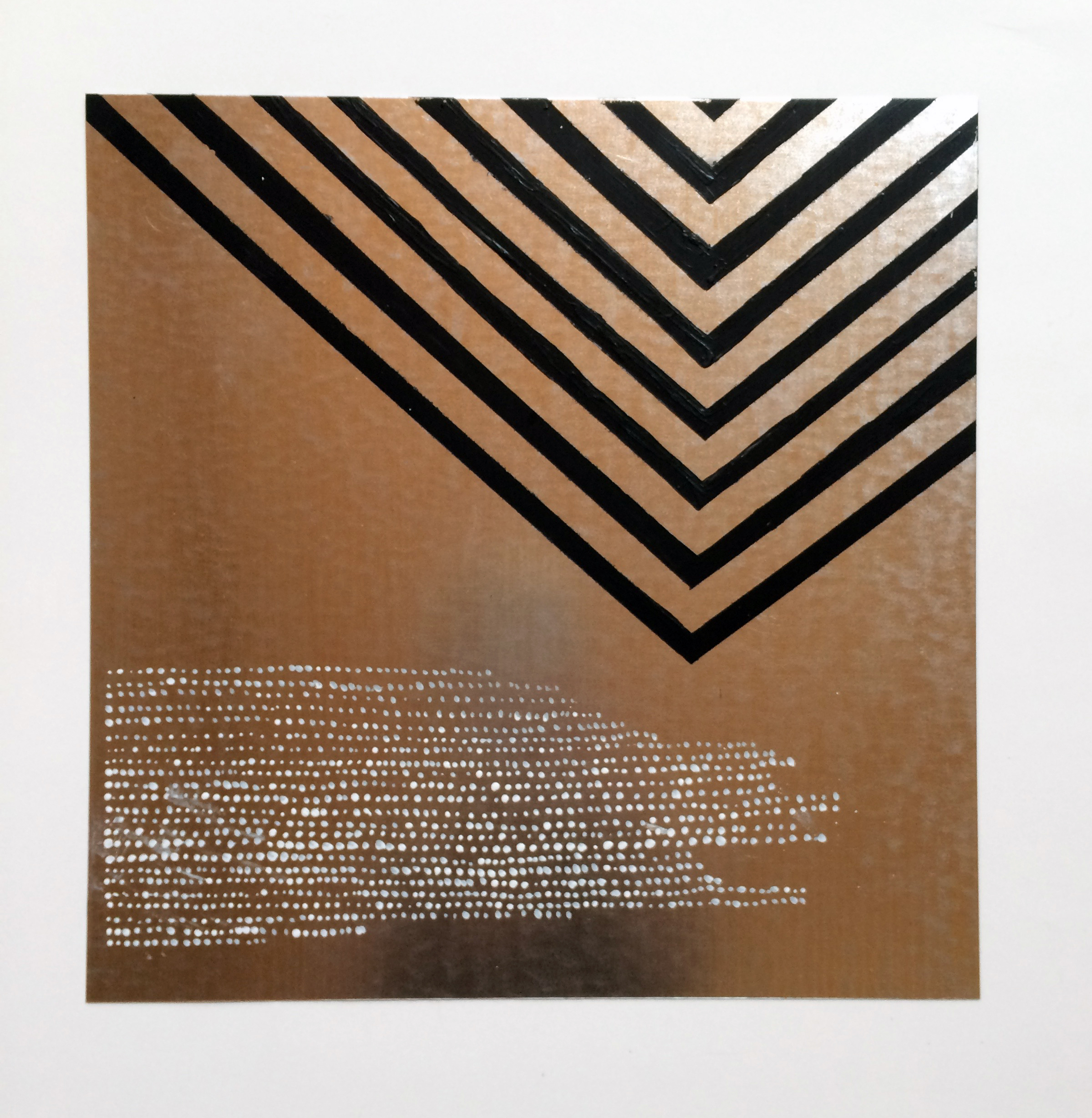 abstract on sheet metal | acrylic | 12x12 in