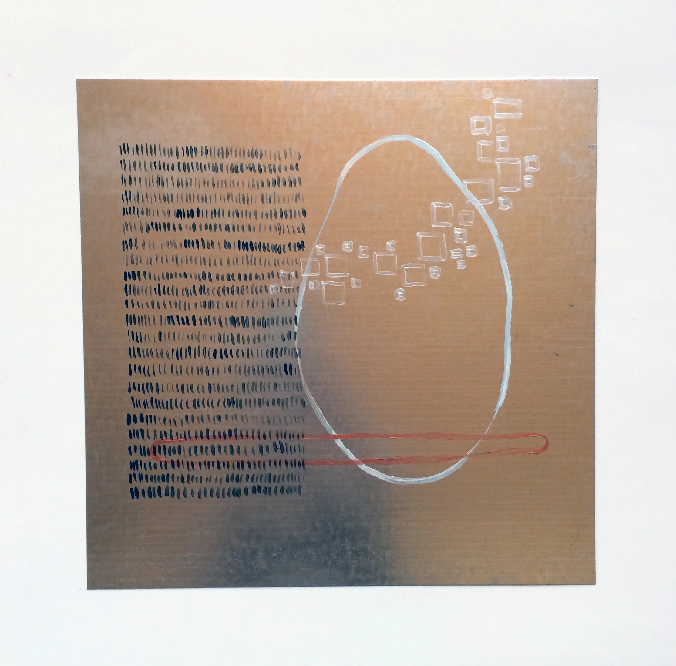 abstract on sheet metal | acrylic | 12x12 in