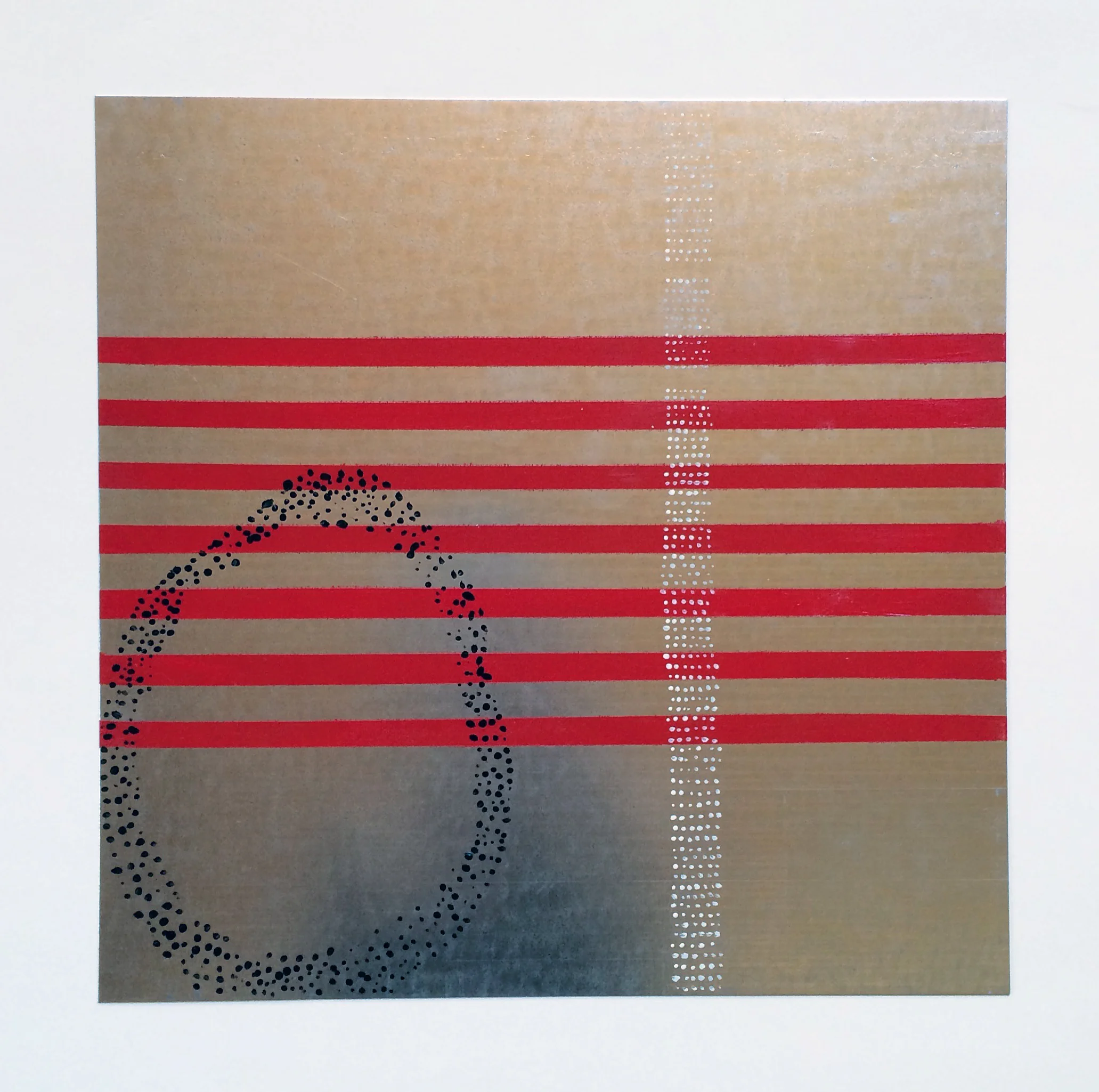 abstract on sheet metal | acrylic | 12x12 in