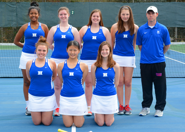 Front: L-R: Caroline Sisson, Roxanne Xue, Kate Galloway Back : L-R: Nya Bolton, Rachel Mihalko, Kathleen Reed, Brooke Powell and Coach Jonathan Murphy Not pictured: Brianna Willis, Courtney Brown, and Emily Sanders