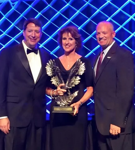 L to R: Doug Browne, General Manager of The Peabody Hotel; Lauren McHugh Robinson, President and CEO of Huey’s Restaurants; Ken Maples, TnHTA Chairman of the Board