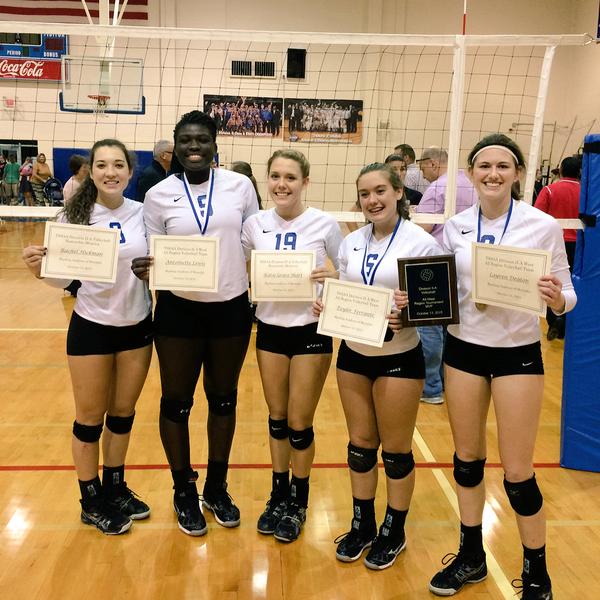All tournament honors went to Taylor Ferrante, Antoinette Lewis, and Lauren Deaton (MVP); and all-region team honors went to Taylor Ferrante, Antoinette Lewis, Lauren Deaton, with Katie Grace Short and Rachel Hickman as honorable mentions.