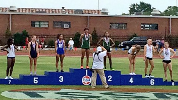 Jasmine Allen finished 3rd in the 400 at the State Championships.