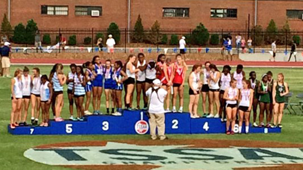 Imani Harris, Nia Bowley, Abigail Howell, and Cami Bea Austin ran a season best and finished 3rd in the 4x100.