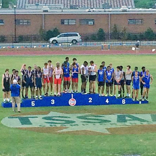 Our team of Ty Kimberlin, Adam Jackson, Charles Nichols, &amp; Julian Isabel go 4th in the 4x400 at the State Championships!