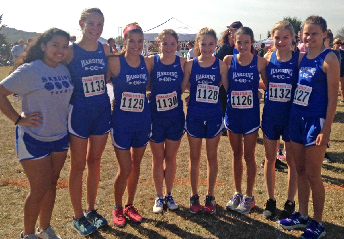 Our girls team before the race. They all ran course PRs!