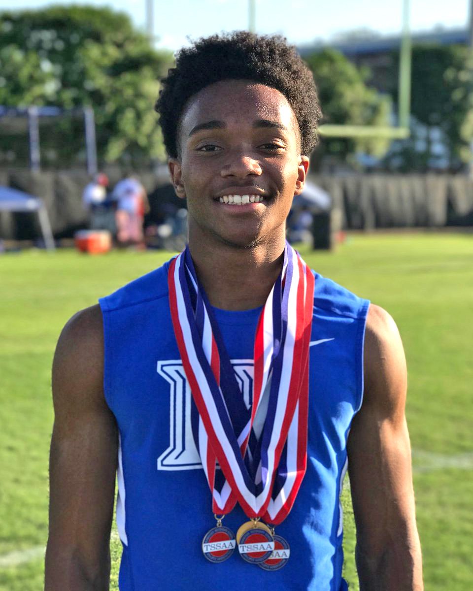 🥇 100 meter dash, 🥇 200 meter dash, 🥇 400 meter dash, 🥇 4x200 meter relay This is the 2nd straight year that Calvin has swept the 100, 200, and 400, and the 3rd straight year he's the 200 state champion.