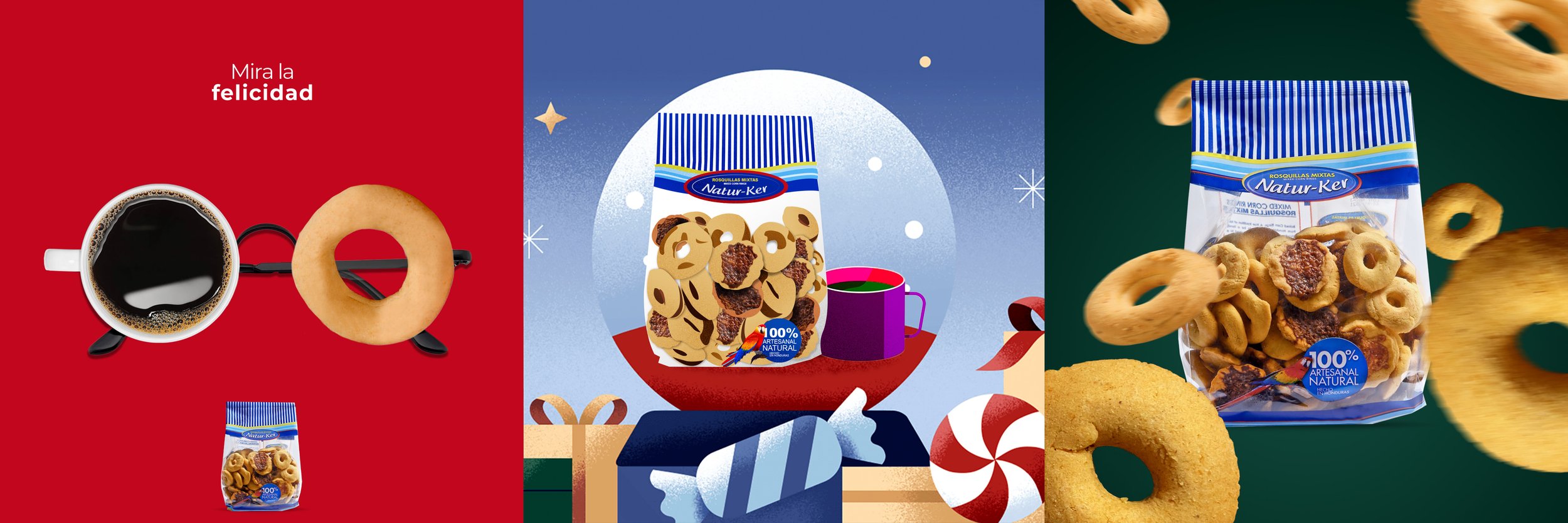 The social media posts are intended to showcase the product in a variety of ways: corn rings being the focal point.