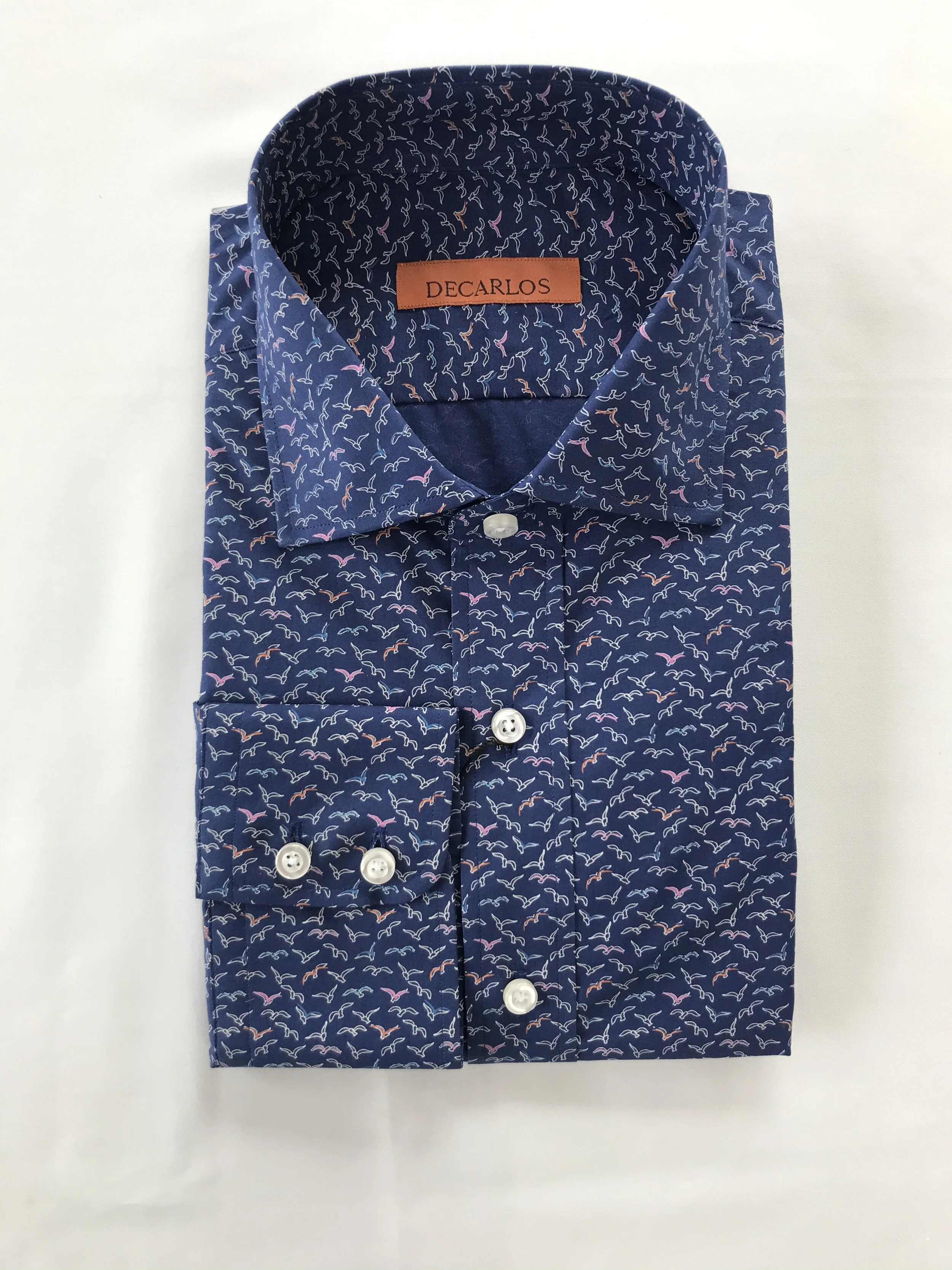 Blue Seagull Print Shirt