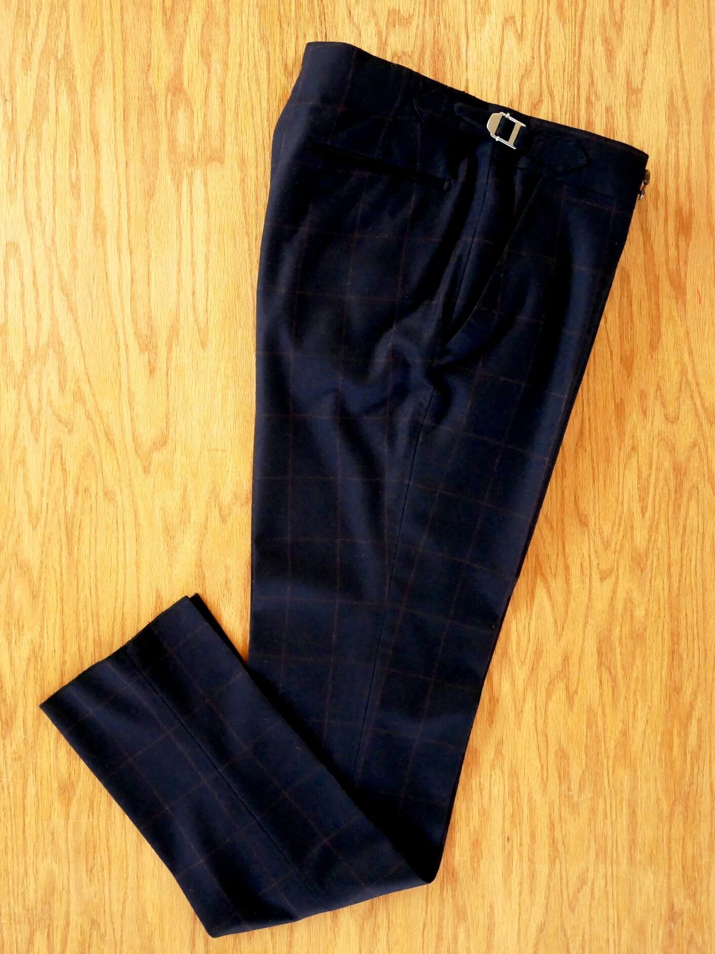 Navy Berry Windowpane Trouser