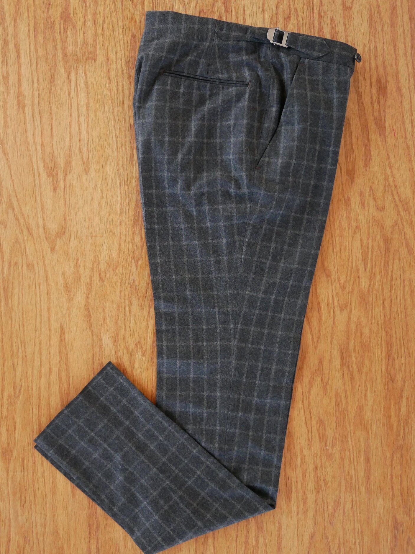 grey check jeans