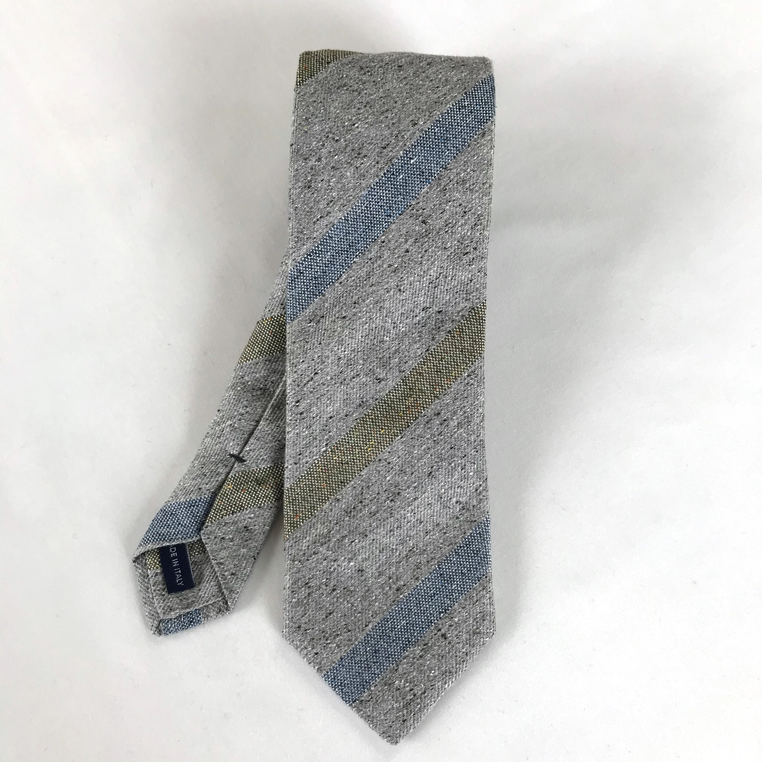 Grey Tweed Stripe Tie