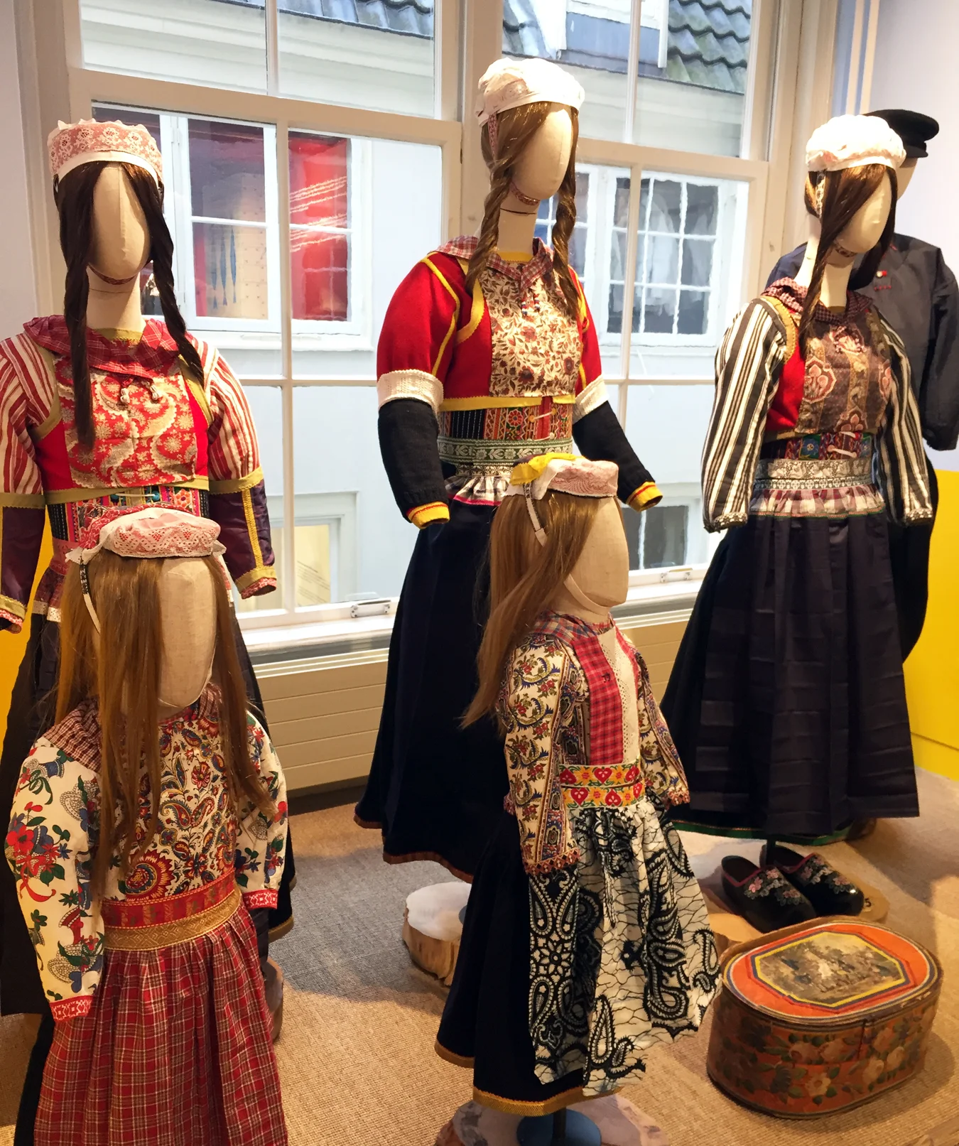 Costumes from Marken at the Klederdracht Museum in Amsterdam.