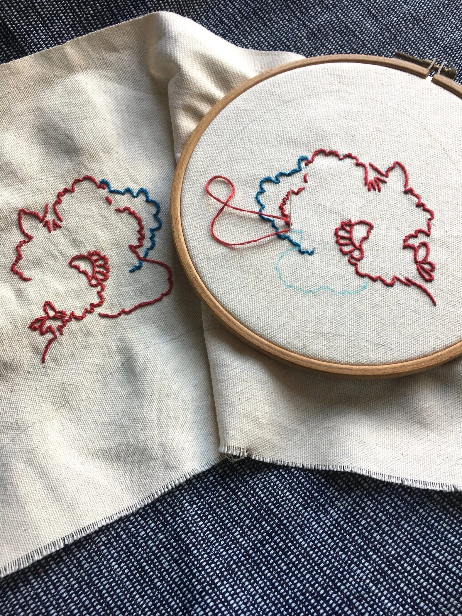 two poppies with hoop.JPG