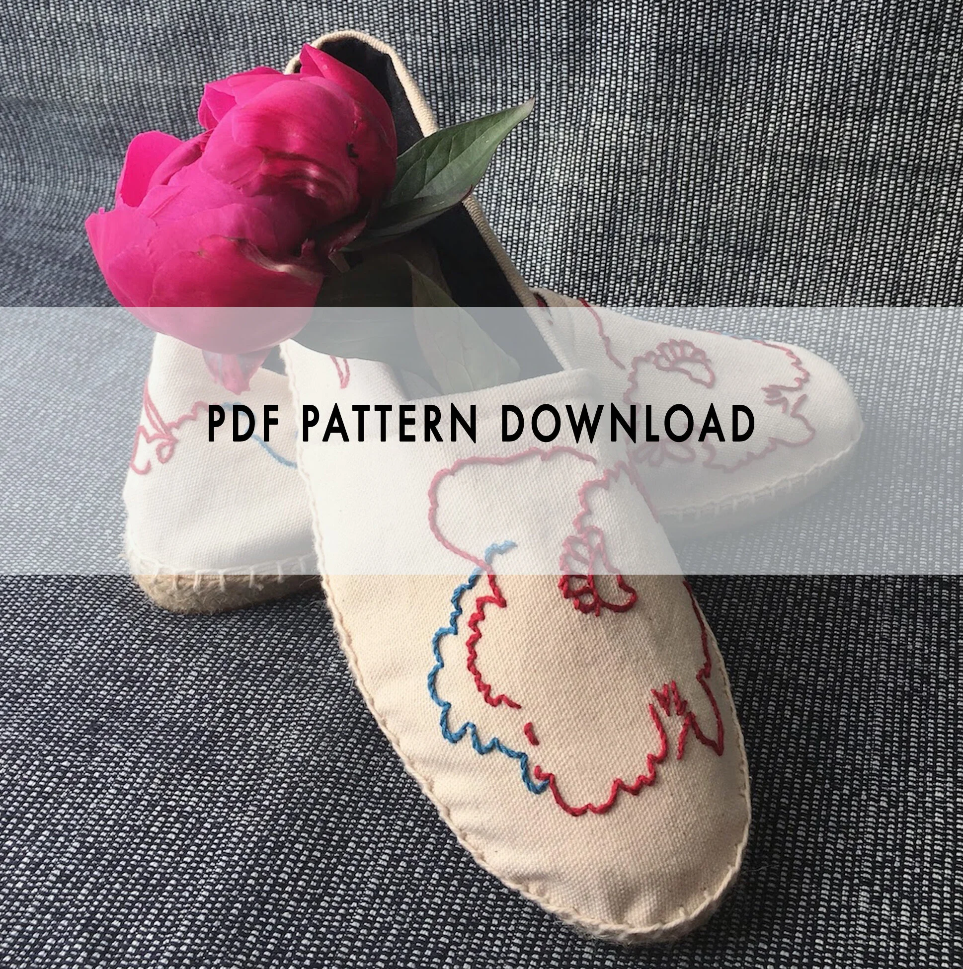 MODERN FLORAL Espadrille Embroidery Pattern Download