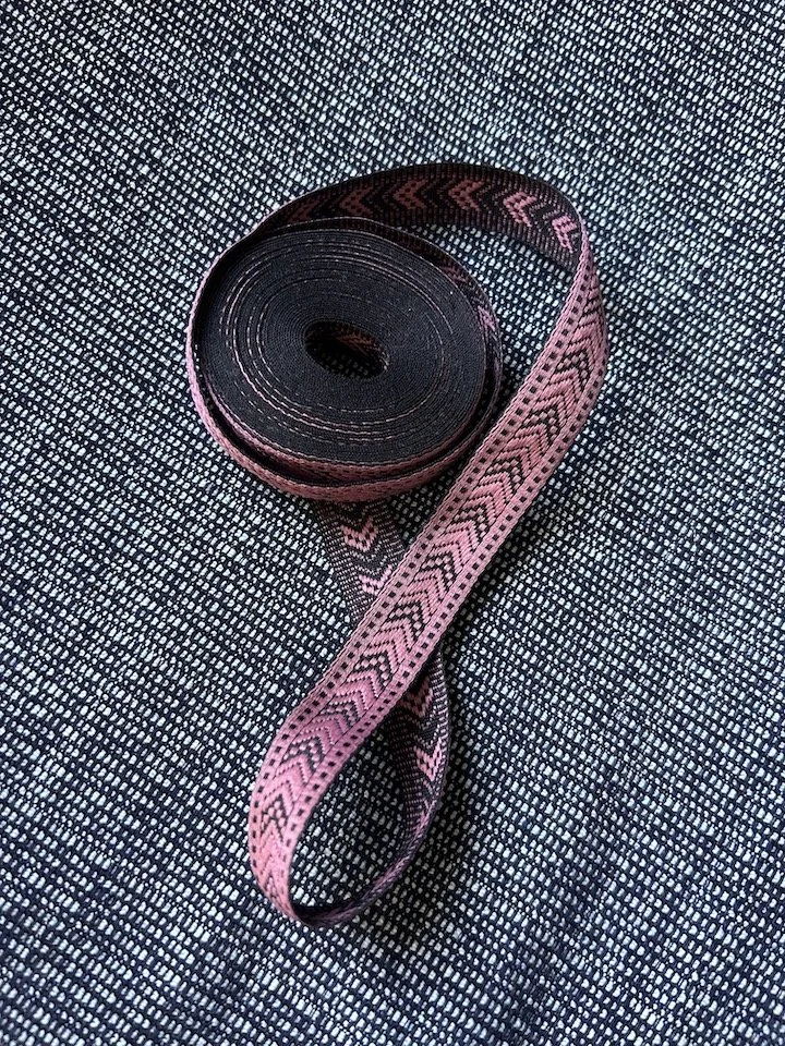Dusty pink and black geometric Ribbon