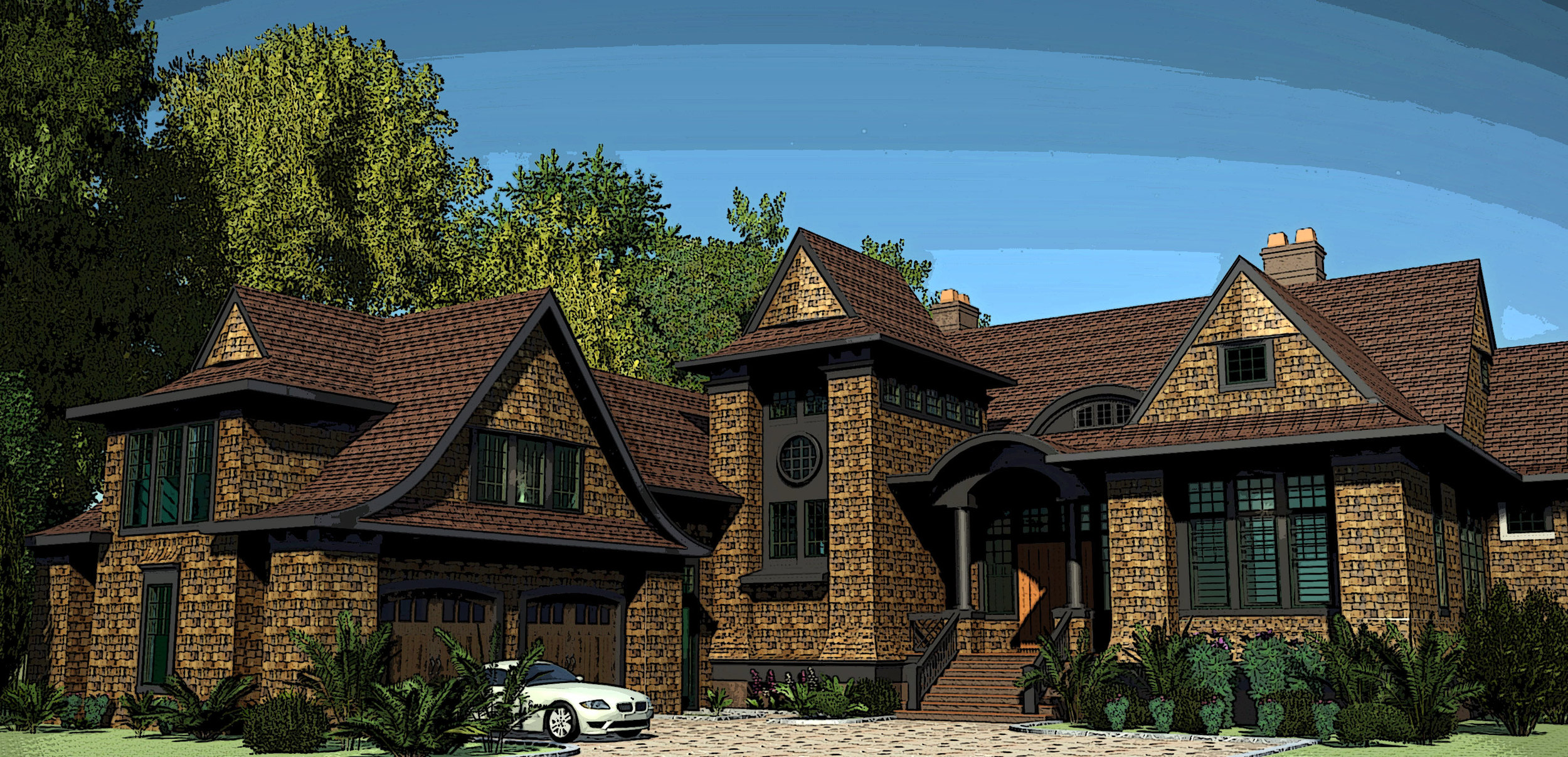 Rendering of a private residence on Kiawah Island, South Carolina