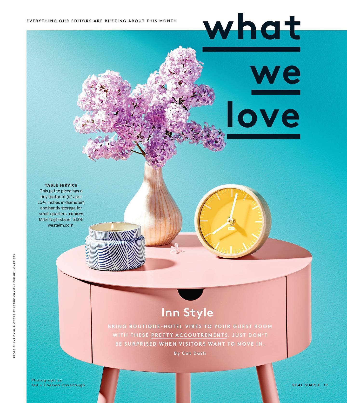 Our little Sunshine Desk Clock looking so happy in this cheery spread by @real_simple and @catdash💫. On newsstands now! #realsimplemagazine