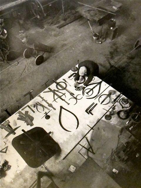 David Smith in his studio