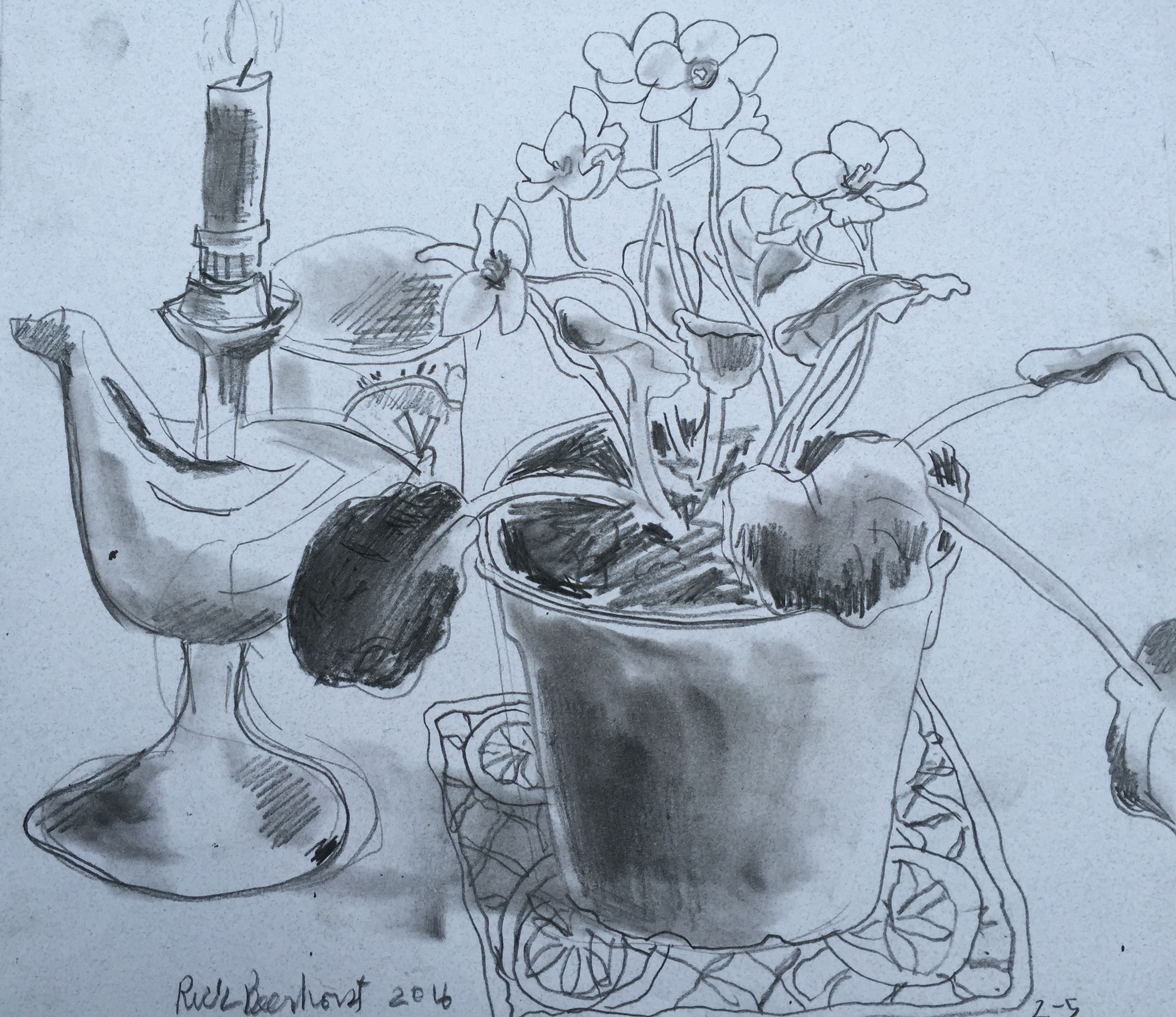 Study for African Violet , 12" x 13", 2016