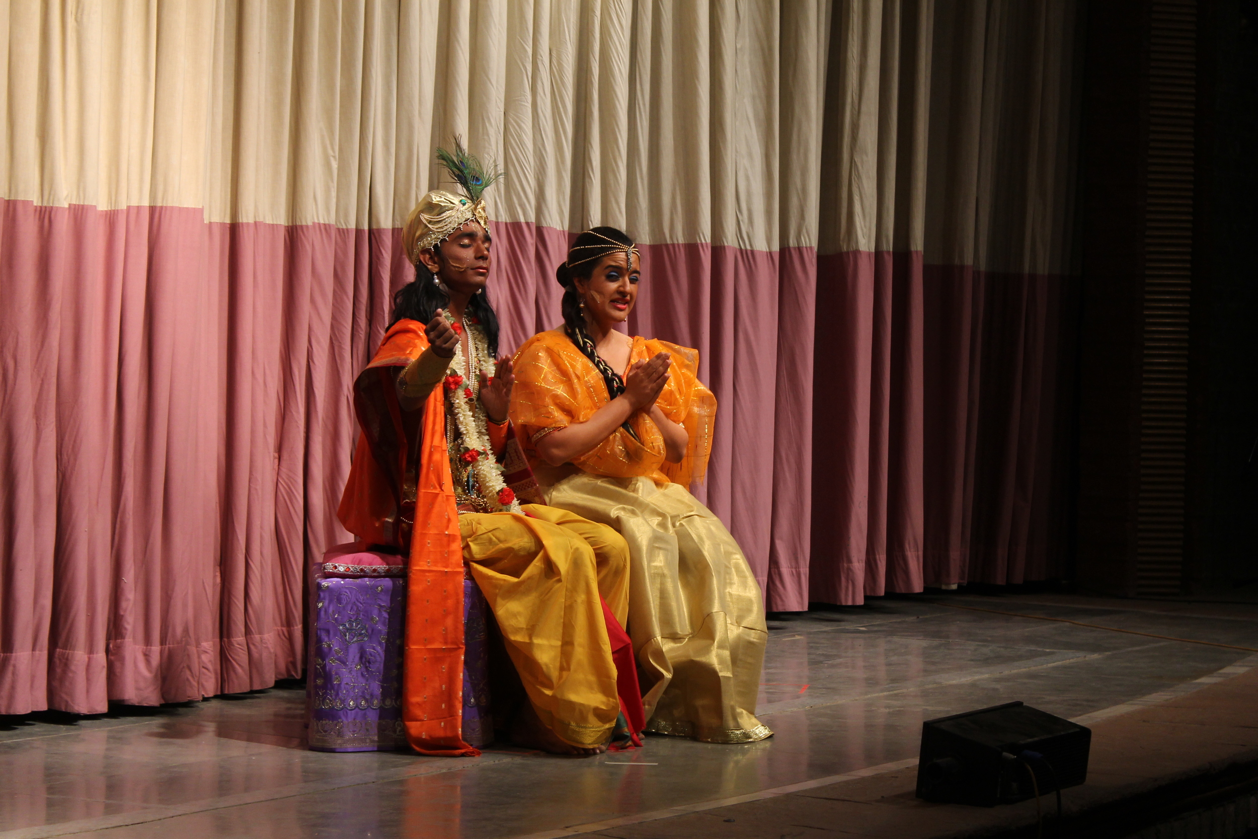 Krishna and Young Panchali, scene where Krishna convinces her of her Beauty.JPG