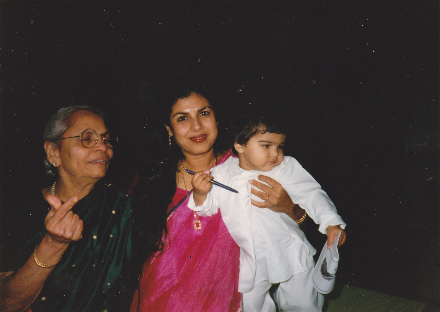 MY MOTHER-IN-LAW WITH MY SON ANAND AND ME