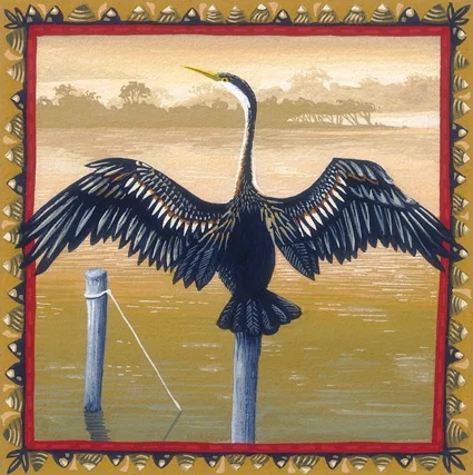 australian darter 'Australian birds' series 13cm x 13cm editions of 80 $60 