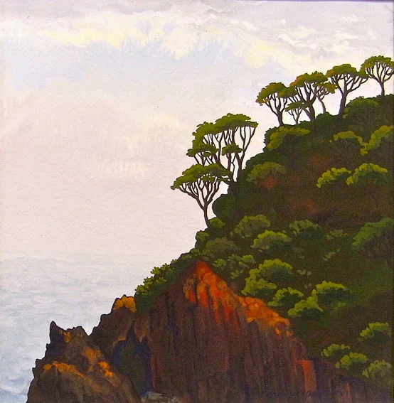 first light, Picnic Point gouache on paper 12.5 x 12.5cm