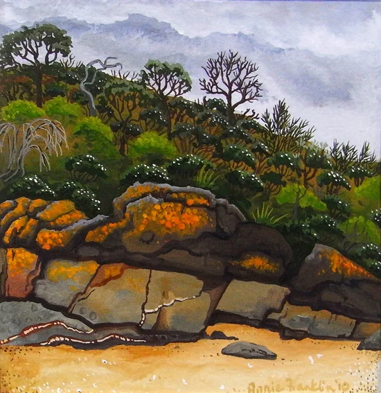 approaching storm, Picnic Point gouache on paper 12.5 x 12.5cm