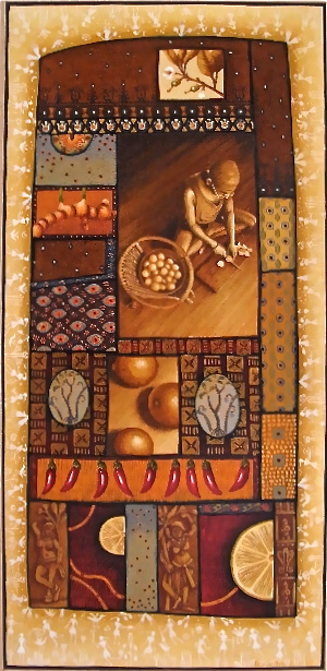 hot lime pickle acrylic and oil on board 33.5 x 69.5cm