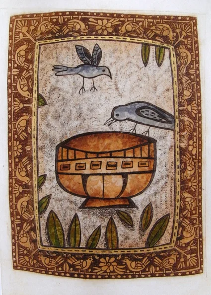 the bathing pool hand coloured solarprint 21.5 x 15cm