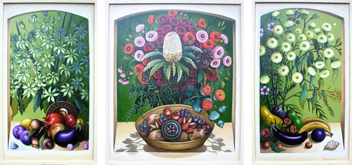 2007 Commissioned by Gae & Tony Janson oil and acrylic on board 60 x 120cm