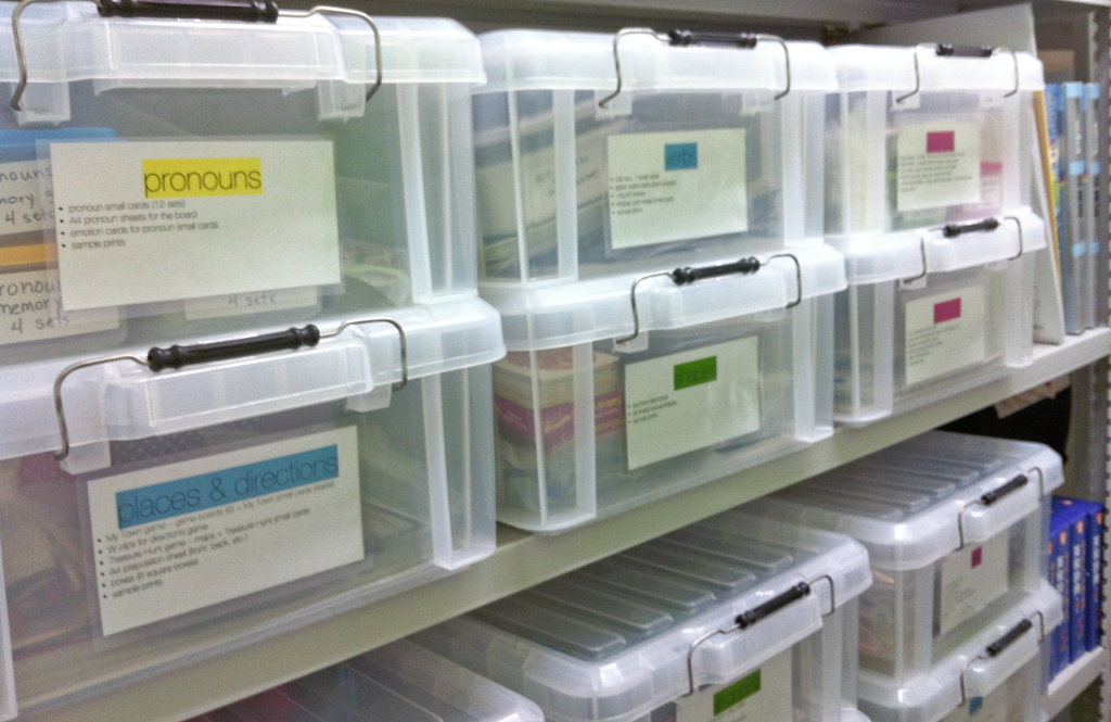  Our storage room, filled with teaching materials. 