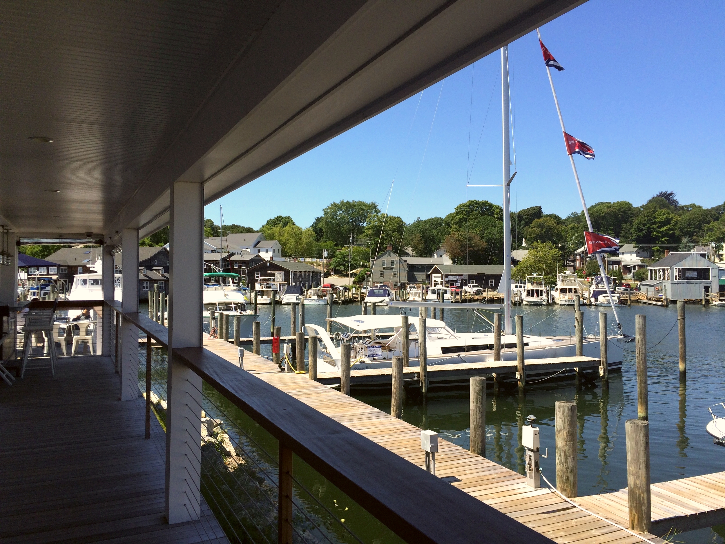 Mystic Seaport: Our view from Red 36, a restaurant situated right on the Mystic River.