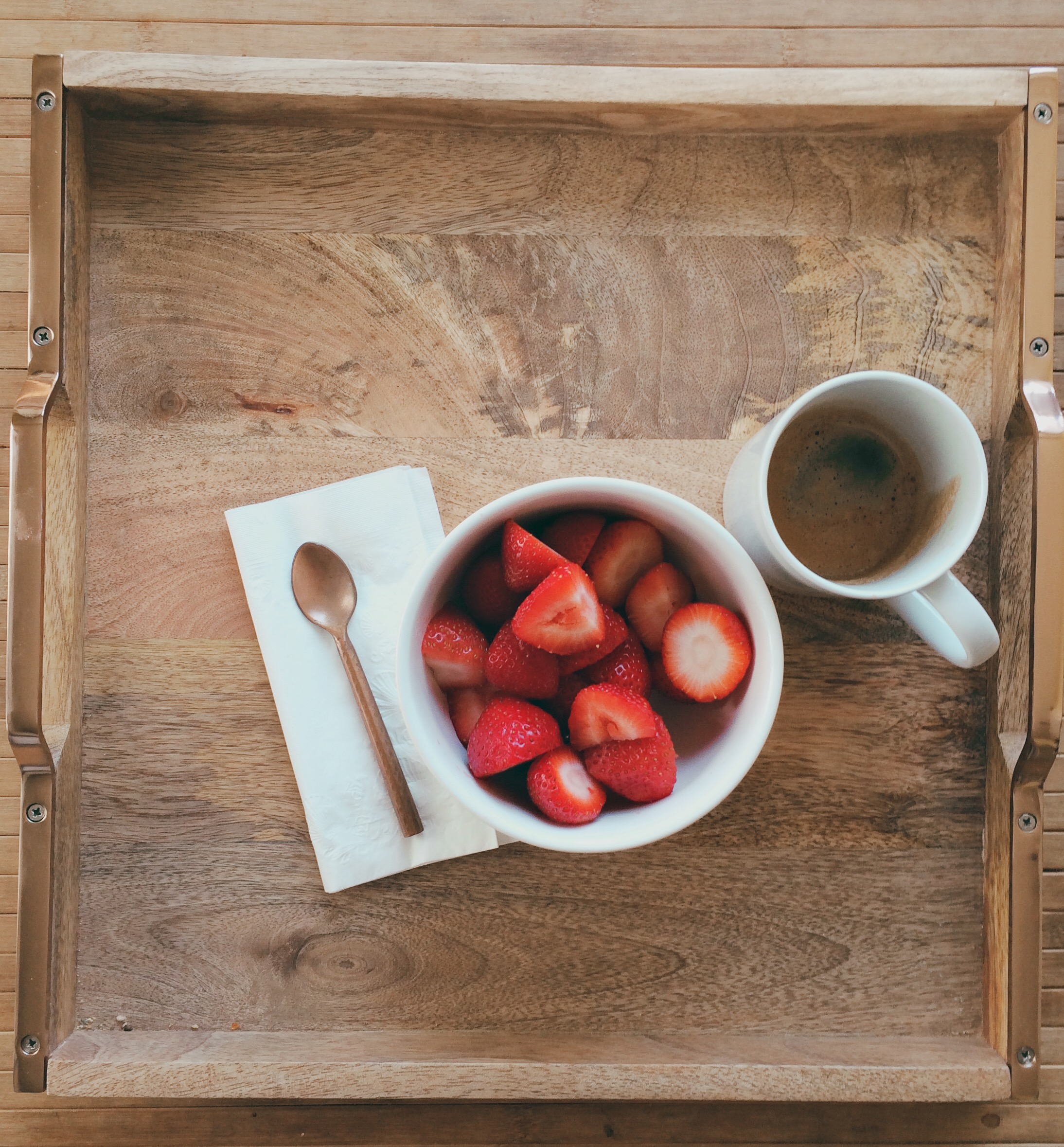 Breakfast -- and coffee -- in bed. The best way to recover from surgery and spend the weekend. 