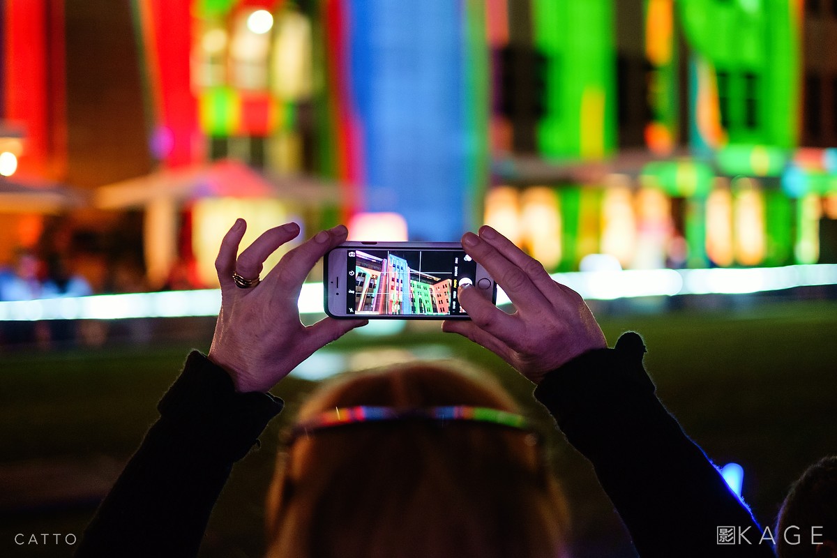 Outside the Museum Of Contemporary Art during Vivid Sydney