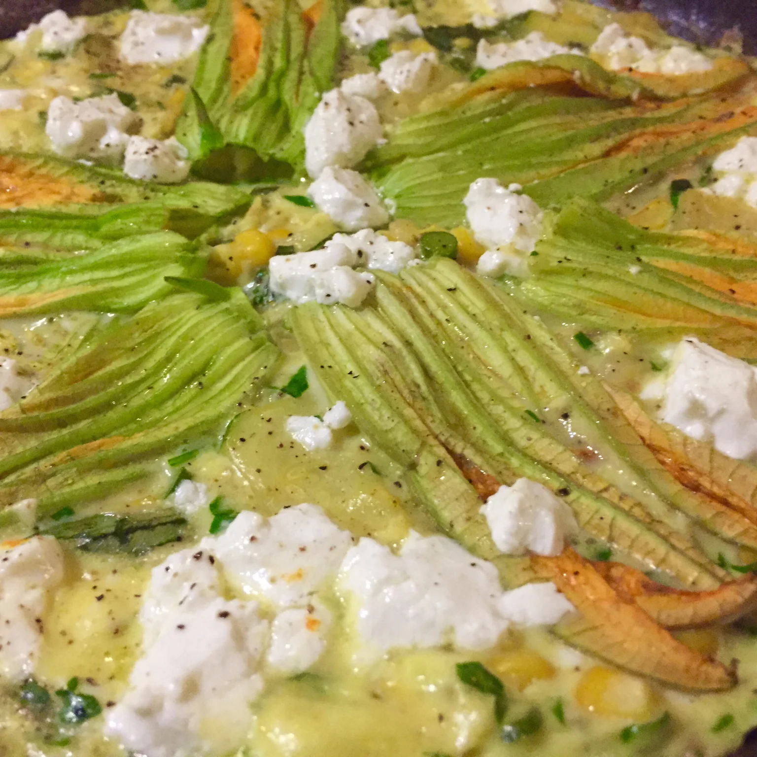 Squash Blossom Frittata 