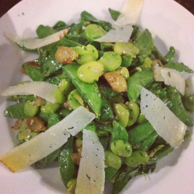 Summer Lovin Salad- Fava Beans, Sugar Snap Peas, Watercress, Mint Vinaigrette &amp; Manchego Cheese