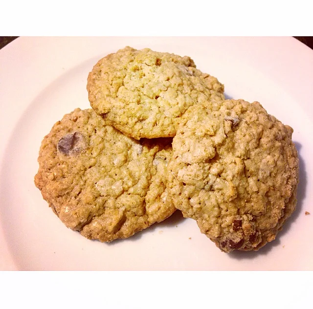 Dark Chocolate Coconut Oatmeal Cookies