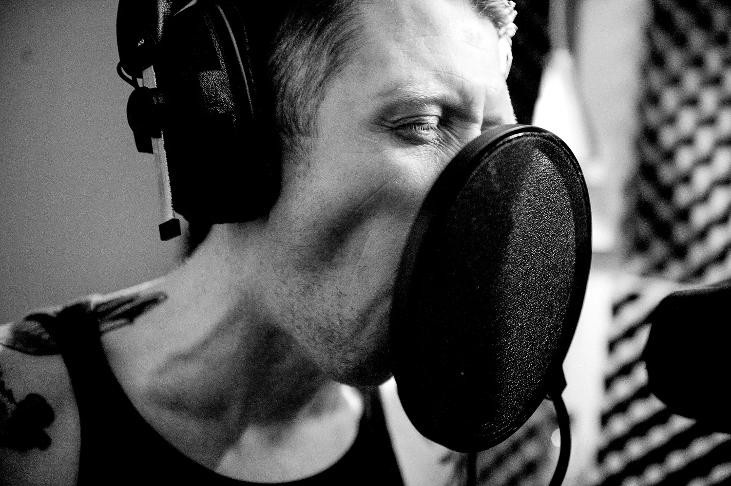 Barney Boom 'spitting' some lyrics... 