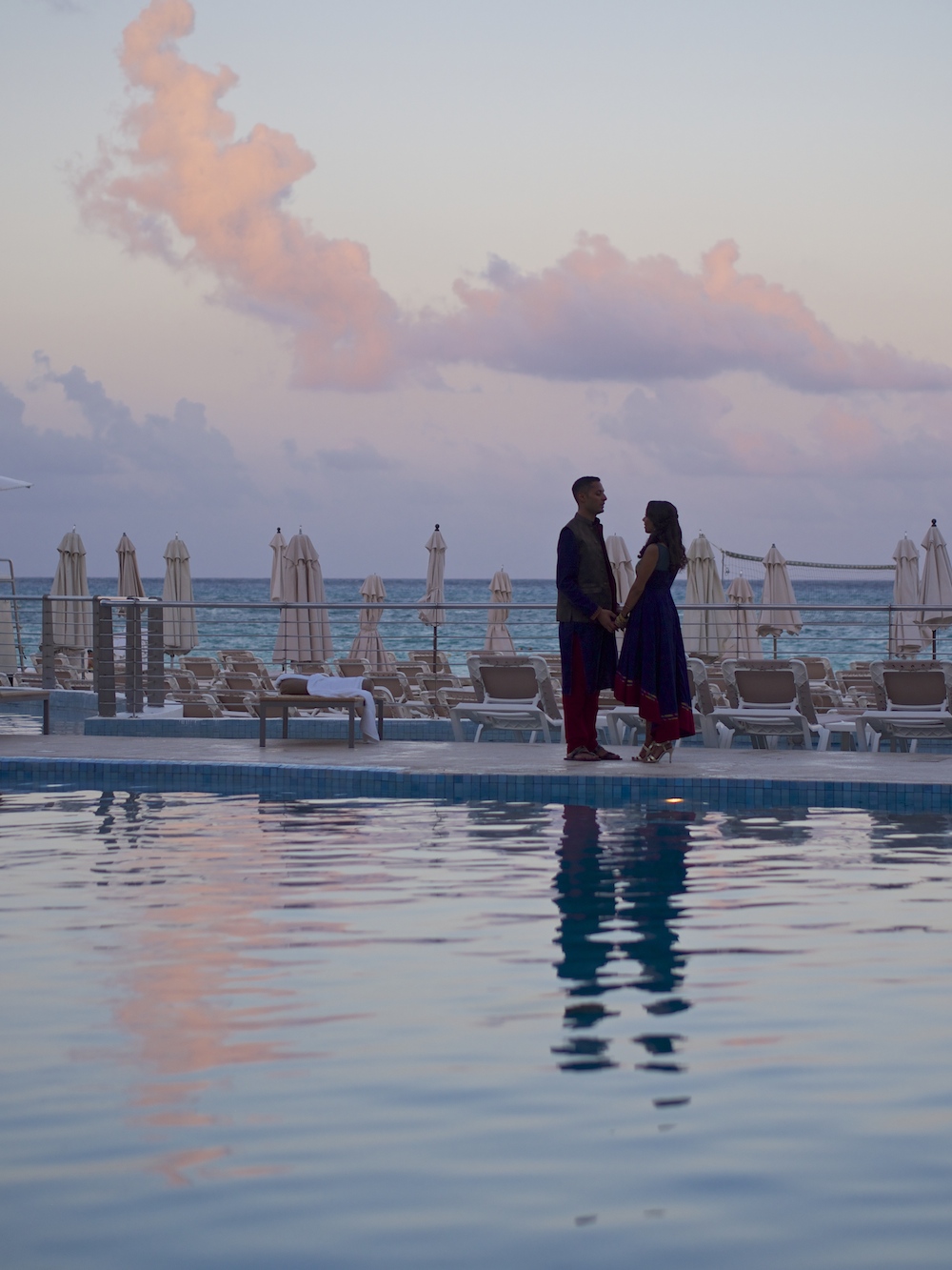 Picture perfect evening for a mehndi party, at Playacar Palace, Playa del Carmen, Mexico